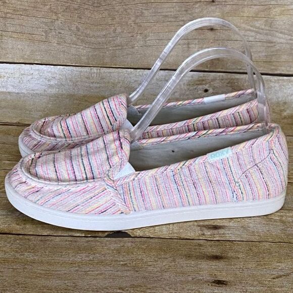 ROXY TWEED LIGHTWEIGHT CASUAL COASTAL BRIGHT COLOR SLIP ONS SIZE 5 - Picture 1 of 9